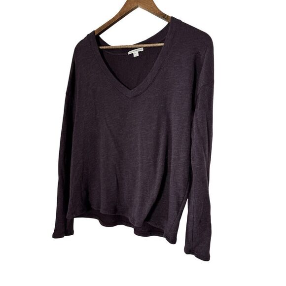 James Perse 2 M‎ Purple Long Sleeve Cotton Tissue Tee Top - Picture 1 of 6